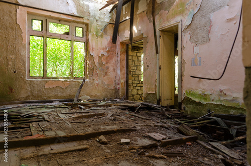 old water bottling plant, abandoned in the mountains