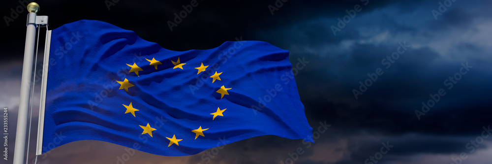 Europafahne weht im Wind Europafahne weht im Wind