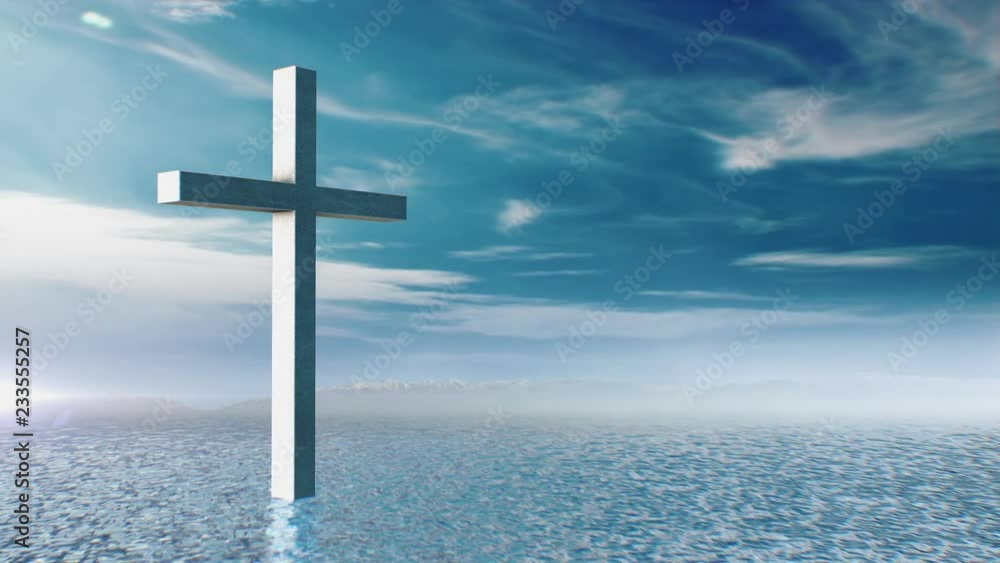 White Cross In Calm Waters, Left Side, loop White Cross In Calm Waters, Left Side, loop