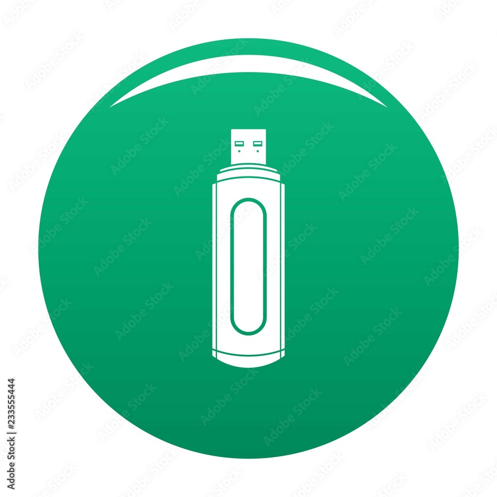 Computer flash drive icon. Simple illustration of computer flash drive vector icon for any design green Computer flash drive icon. Simple illustration of computer flash drive vector icon for any design green