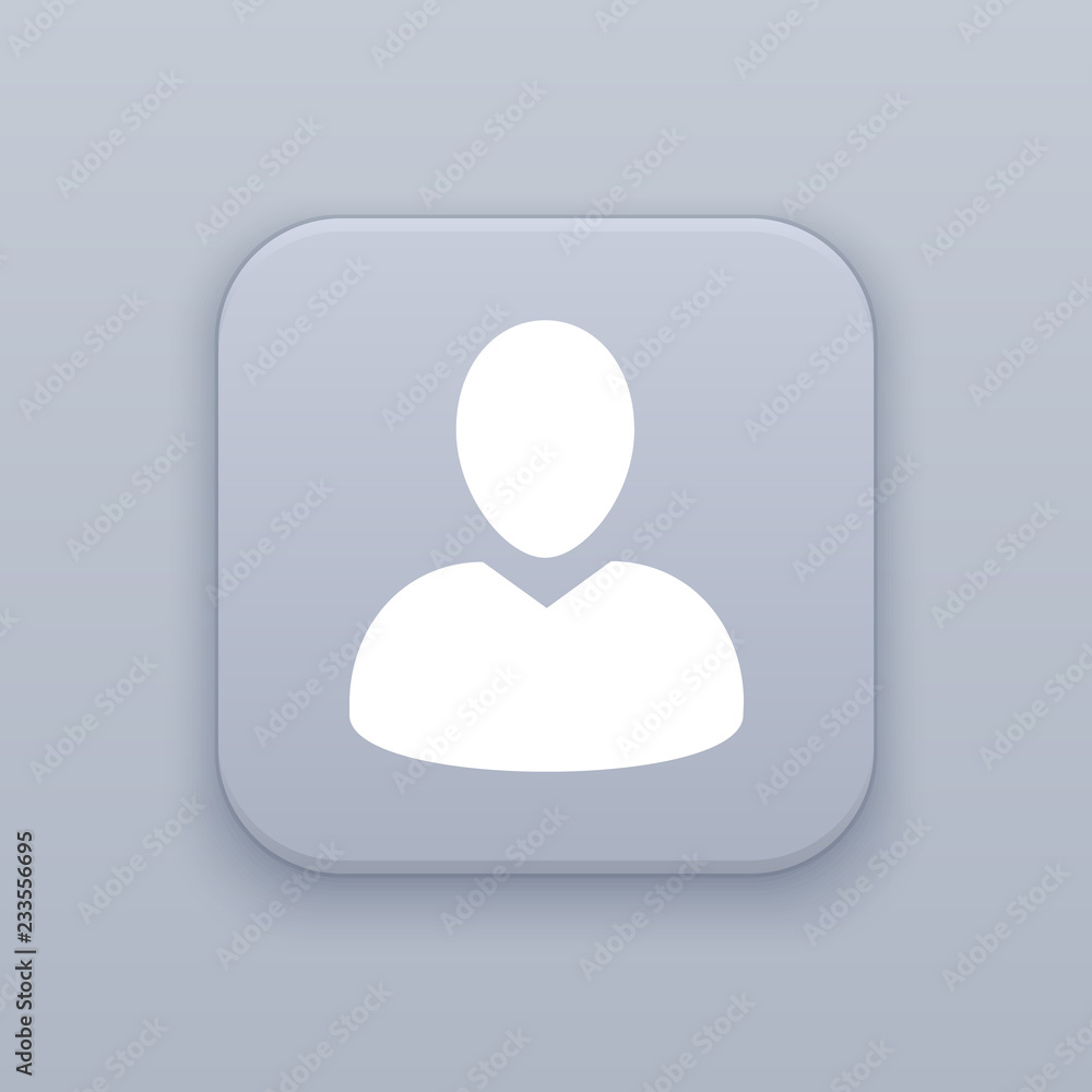 Profile, user gray vector button with white icon Profile, user gray vector button with white icon