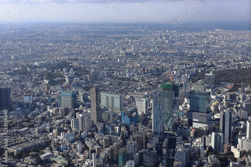 渋谷駅付近を空撮