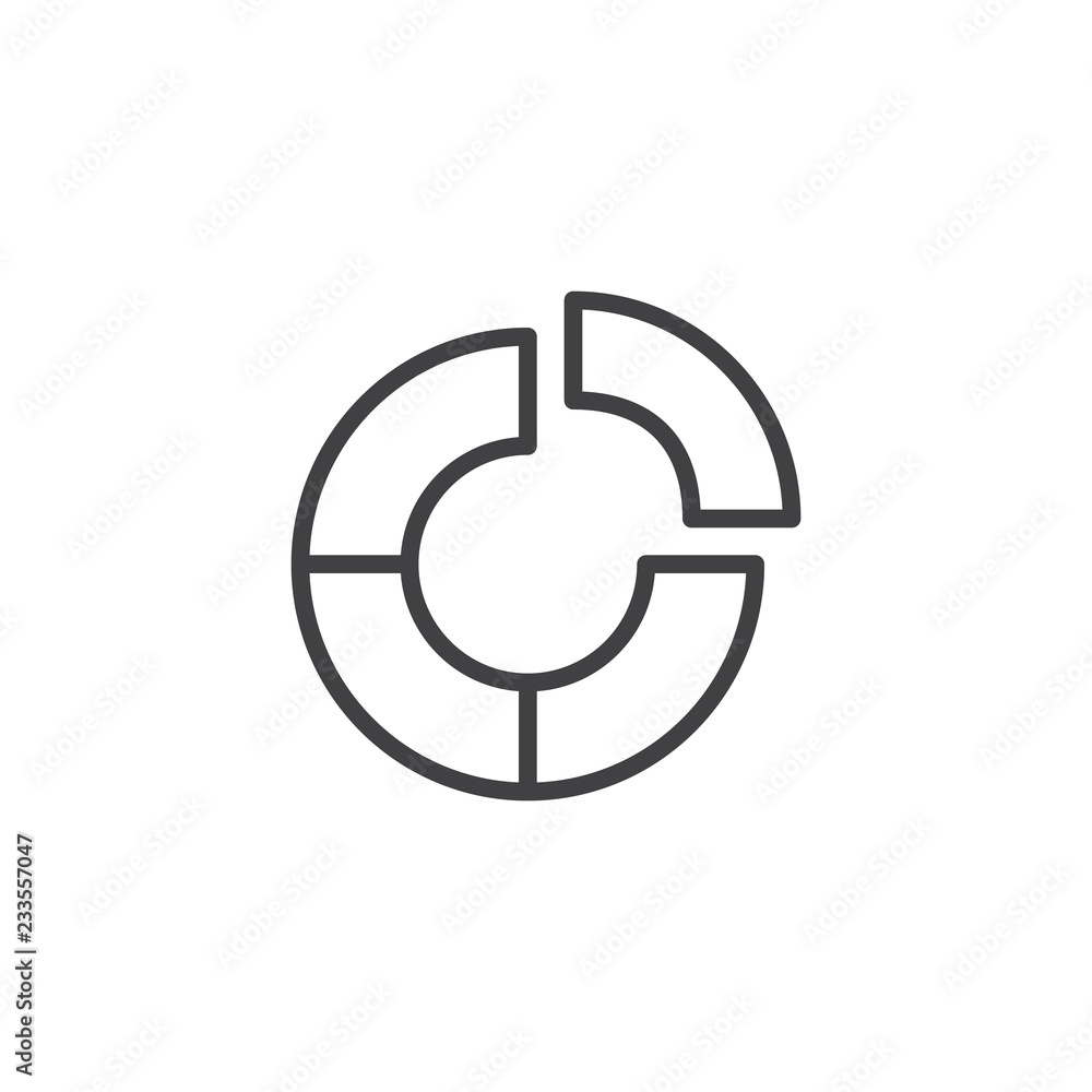 Pie chart outline icon. linear style sign for mobile concept and web design. Diagram simple line vector icon. Symbol, logo illustration. Pixel perfect vector graphics Pie chart outline icon. linear style sign for mobile concept and web design. Diagram simple line vector icon. Symbol, logo illustration. Pixel perfect vector graphics