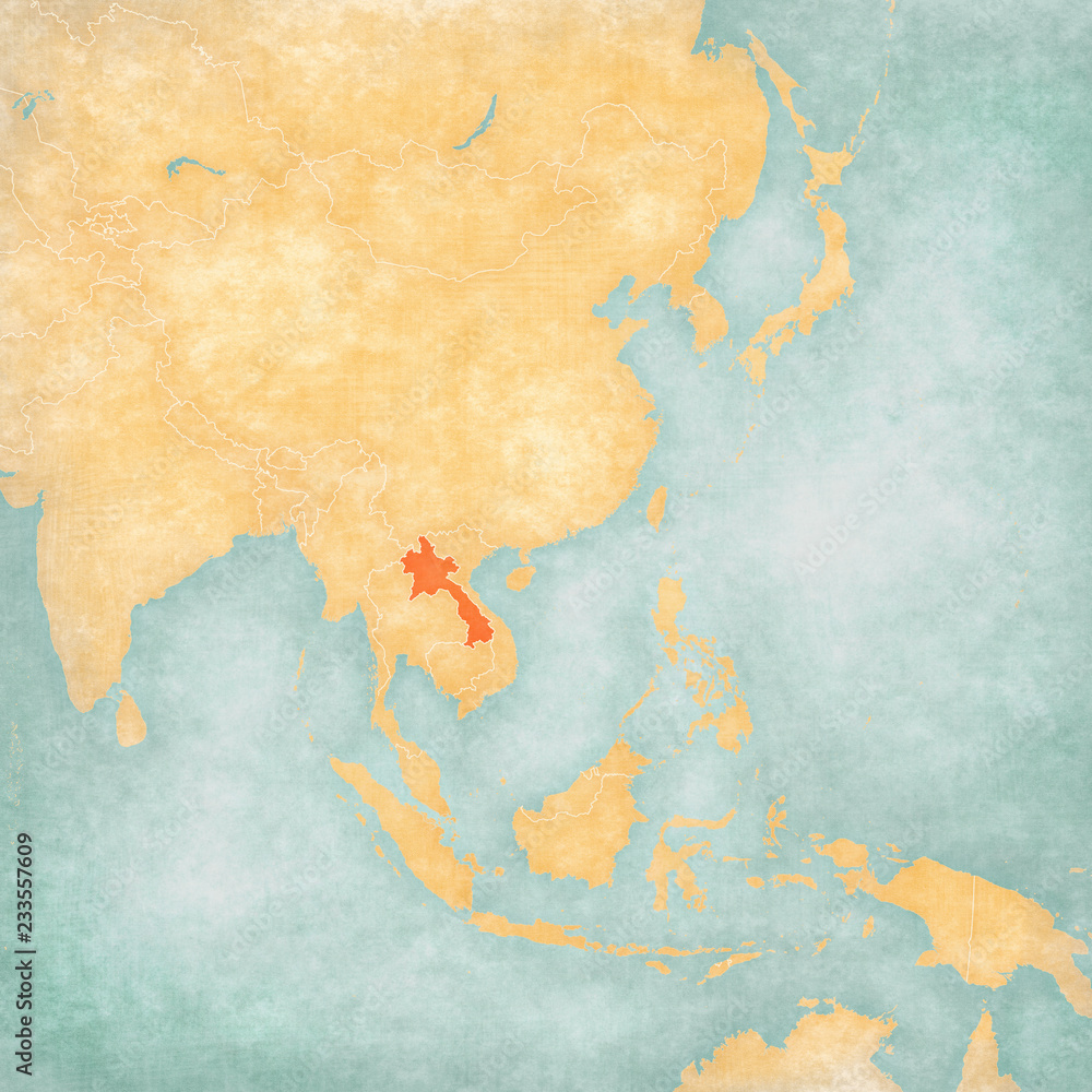 Map of East Asia - Laos