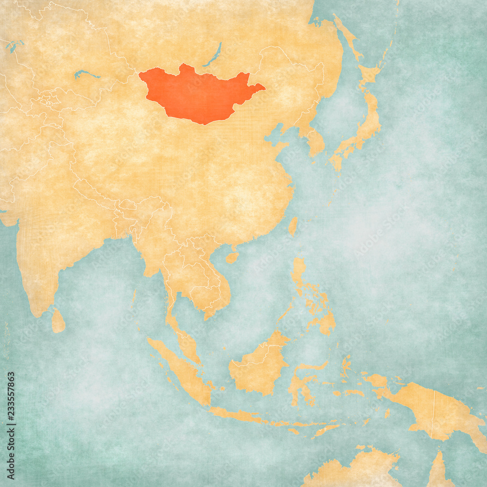 Map of East Asia - Mongolia