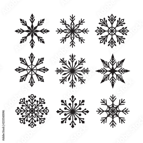 Vector set of snowflake