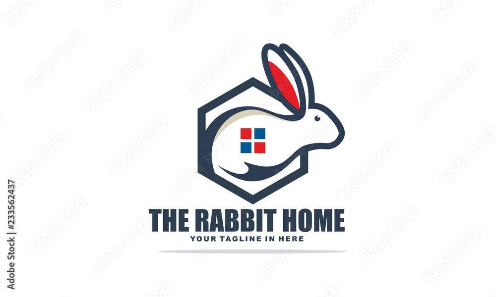 Rabbit Home Polygon Logo Simple Template
