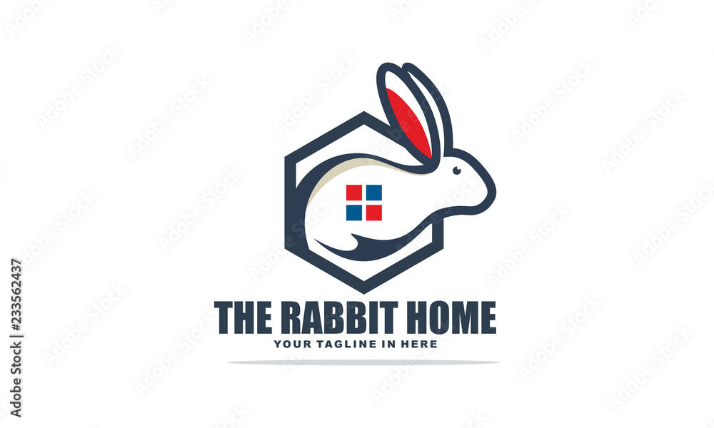 Rabbit Home Polygon Logo Simple Template Rabbit Home Polygon Logo Simple Template