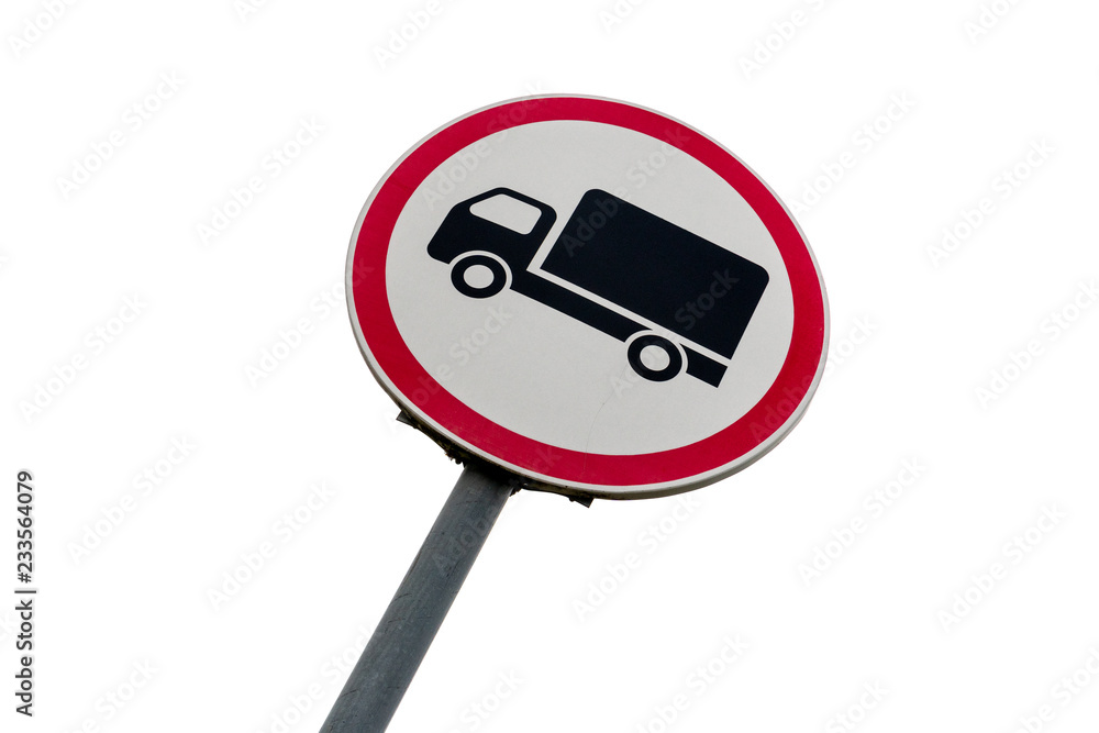 Road sign prohibiting the movement of trucks Road sign prohibiting the movement of trucks