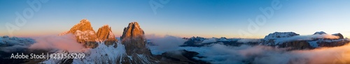 Beautiful Dolomites peaks panoramic view #233565209