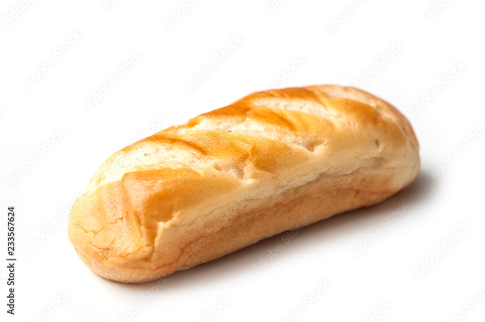 closeup of milk bread on white background