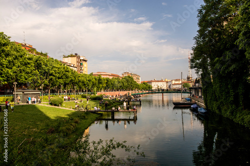 Milan, Darsena view on the canal, Italy