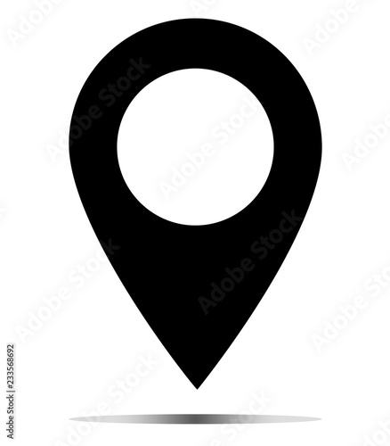 map localization icon on white background. mail sign. flat style. pin icon icon for your web site design, logo, app, UI. map point with shadow symbol. location pin sign.