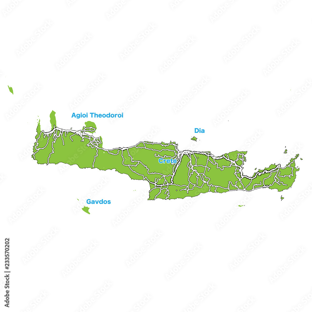 Obraz premium Island map of Crete