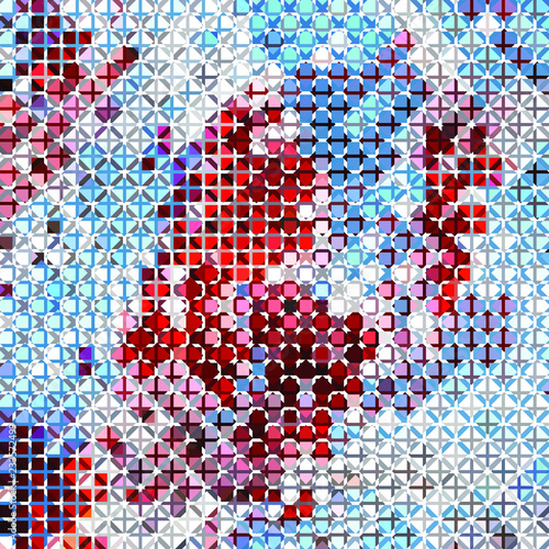 Red cold winter mosaic

