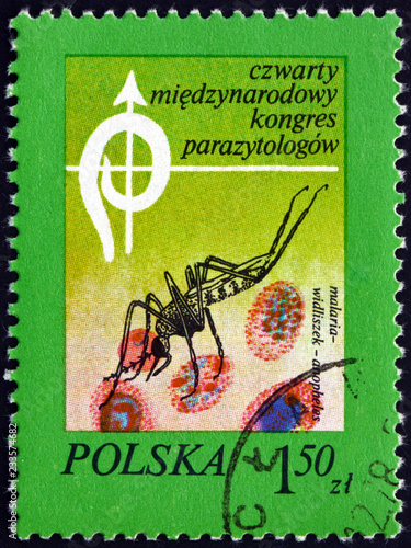 Postage stamp Poland 1978 Anopheles mosquito