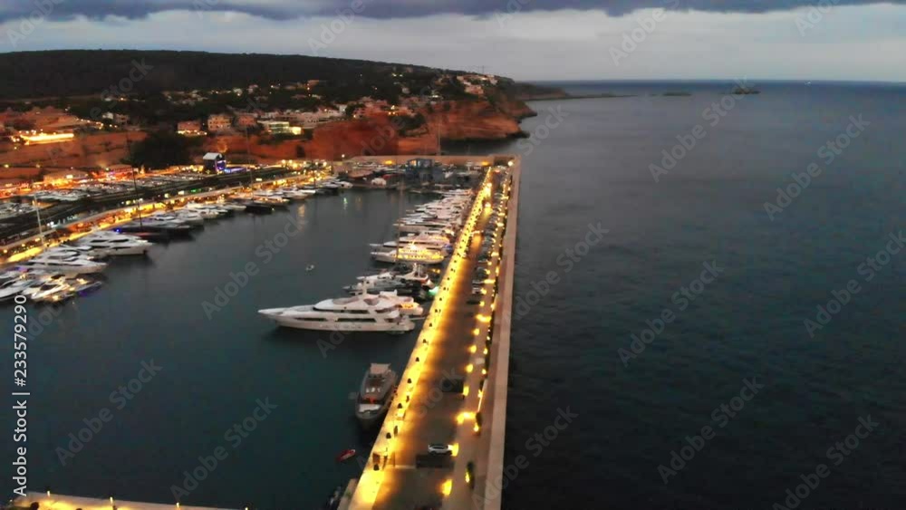 Aerial view, luxury marina Port Adriano, El Toro, Spain, Balearic Islands, Mallorca Aerial view, luxury marina Port Adriano, El Toro, Spain, Balearic Islands, Mallorca