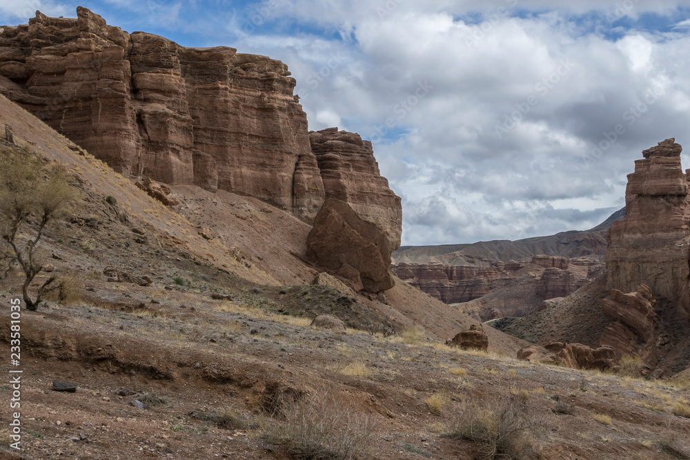 View over Sharyn or Charyn Canyon, Kazakhstan, second biggest canyon in the world View over Sharyn or Charyn Canyon, Kazakhstan, second biggest canyon in the world