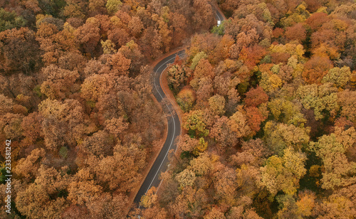 Aerial view at the road in ...