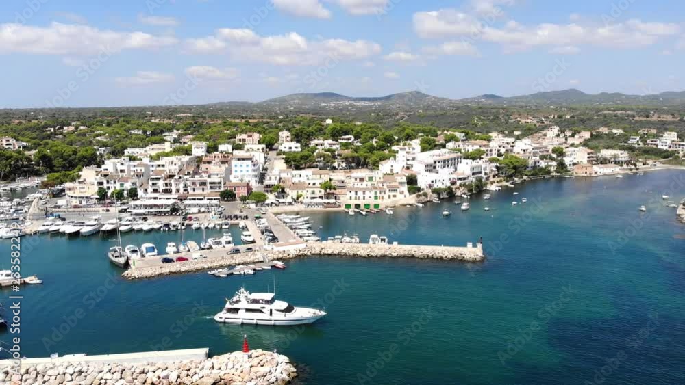 Flight over the bay of Porto Petro , Region Cala D'or, village Cala D'or, Felanix, Mallorca, , Balearic Islands, Spain Flight over the bay of Porto Petro , Region Cala D'or, village Cala D'or, Felanix, Mallorca, , Balearic Islands, Spain