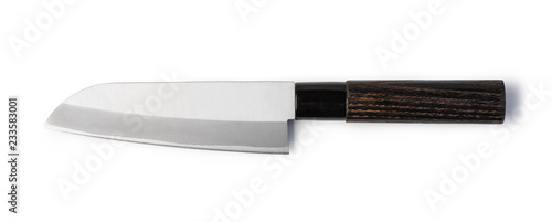 Stainless steel santoku knife photo