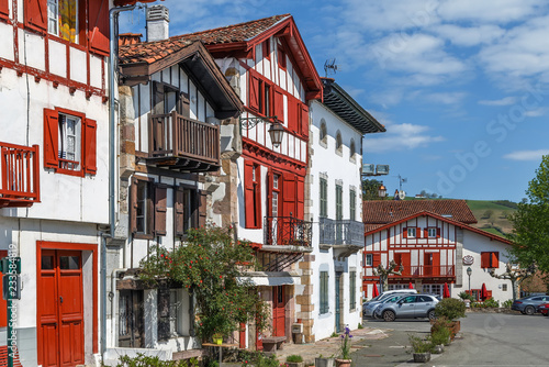 Fototapeta Naklejka Na Ścianę i Meble -  Street in Ainhoa, Pyrenees-Atlantiques, France