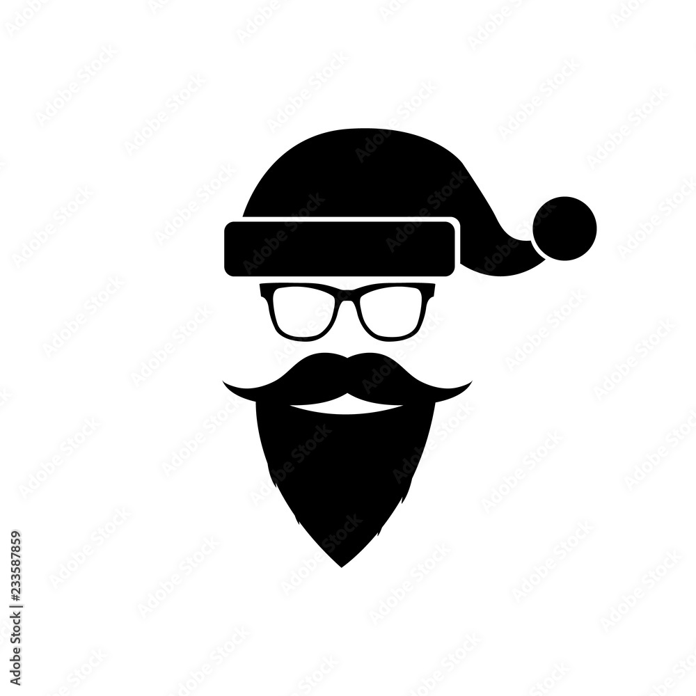 Santa hat icon, logo on white background Santa hat icon, logo on white background