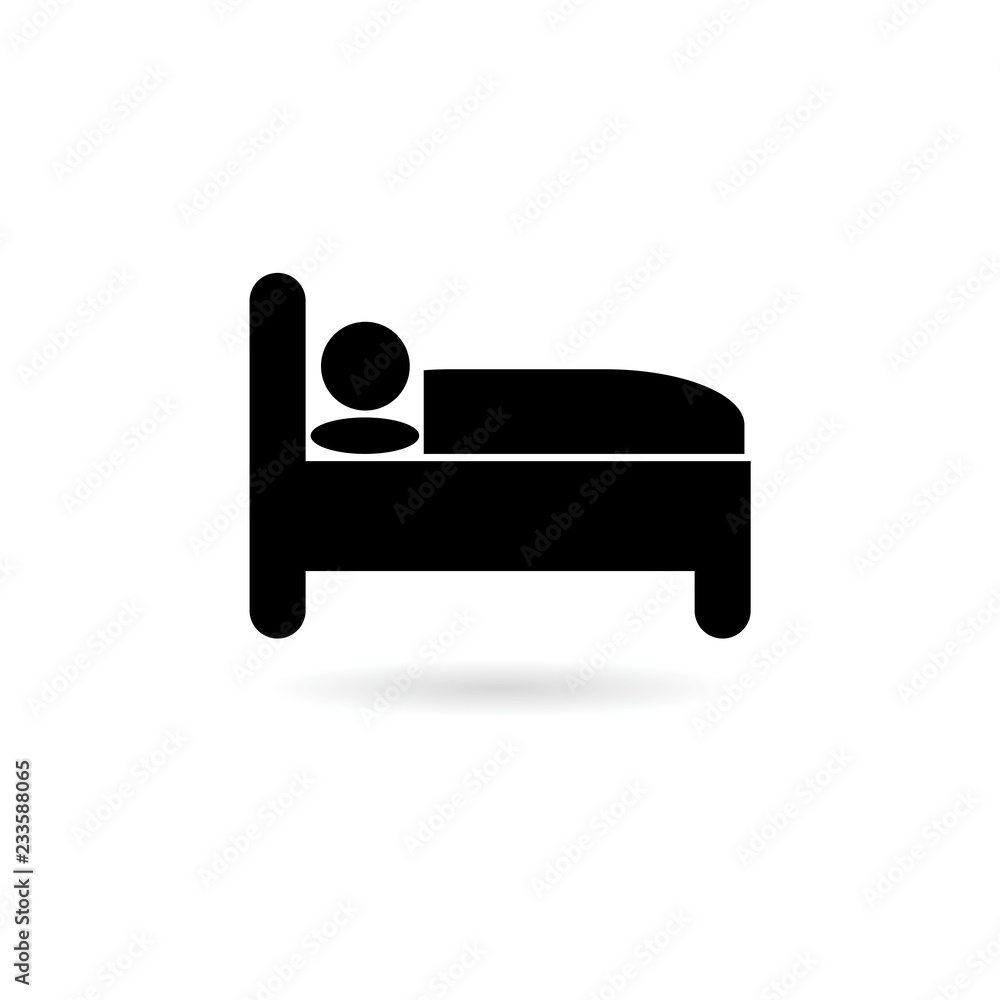 Black Hospital bed logo, bed icon Black Hospital bed logo, bed icon