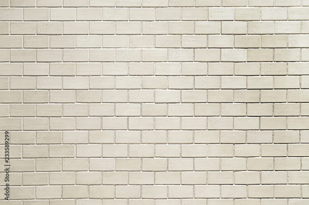 Fototapeta premium Old white brick wall background texture