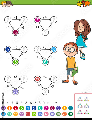 maths calculation educational task for kids