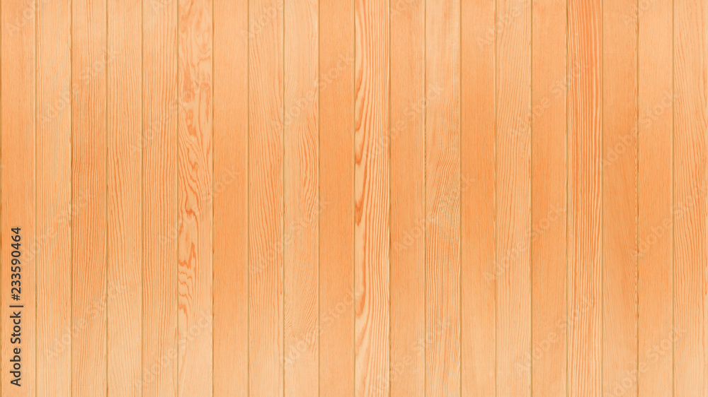 Fototapeta premium Orange Wood Table , Wood Texture Background Top View 16:9 Ratio