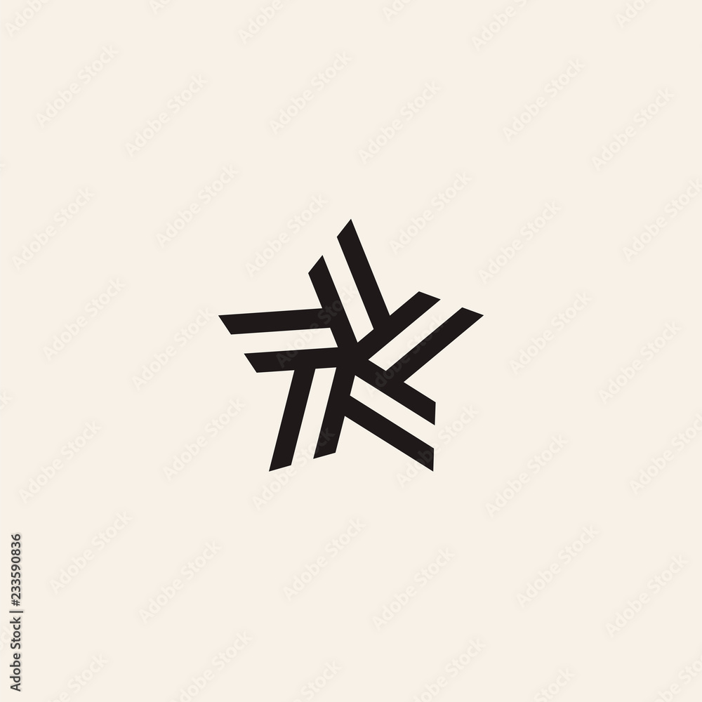 Stylized linear shape star logo design template Stylized linear shape star logo design template