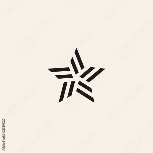 Stylized linear shape star logo design template