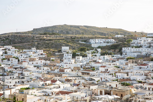 View of town Lindos, Greece