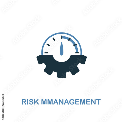 Risk Management icon. Two colors premium design from management icons collection. Pixel perfect simple pictogram risk management icon. UX and UI.