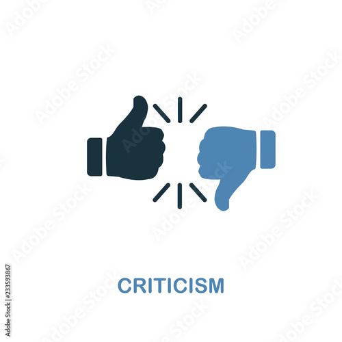 Criticism icon. Two colors premium design from management icons collection. Pixel perfect simple pictogram criticism icon. UX and UI.
