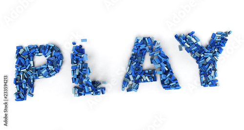 The word play formed by blu...