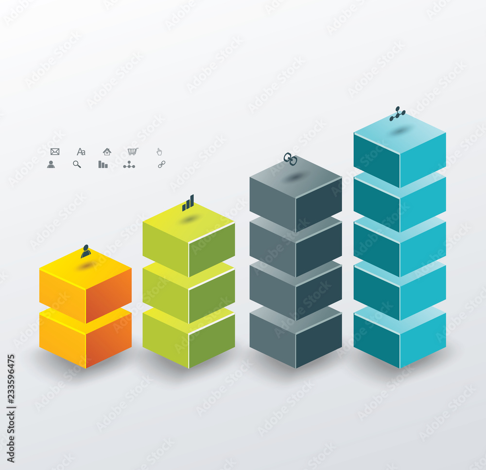Naklejka premium 3d vector design of business chart for documents and reports for documents, reports, graph, infographic, business plan, education.