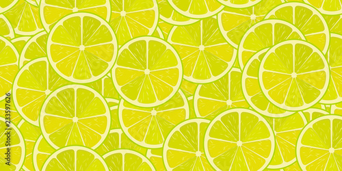 Seamless lime or lemon vector pattern. Minimalistic food background. Vitamins repeatable texture.
