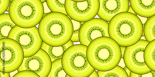 Seamless kiwi vector pattern. Minimalistic food background. Vitamins repeatable texture.