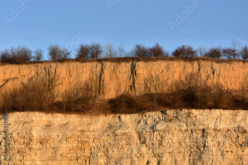 Stone quarry landscape in Dobrogea land, Romania