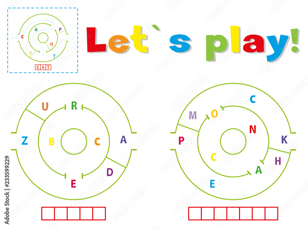 Obraz premium Play and write the words zebra and peacock