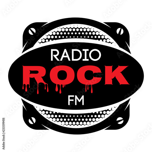 Vector, stylish, editable pattern on a radio theme with speaker