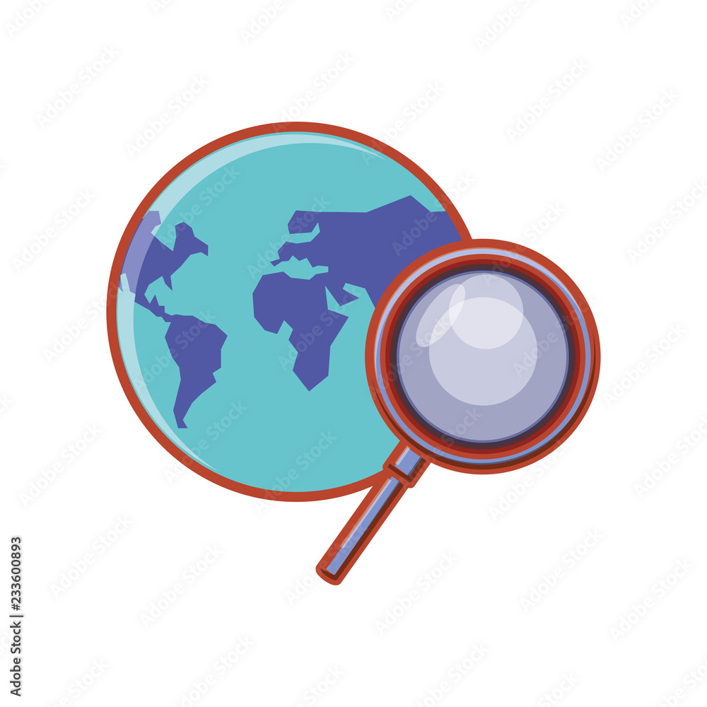 search magnifying glass with planet earth search magnifying glass with planet earth