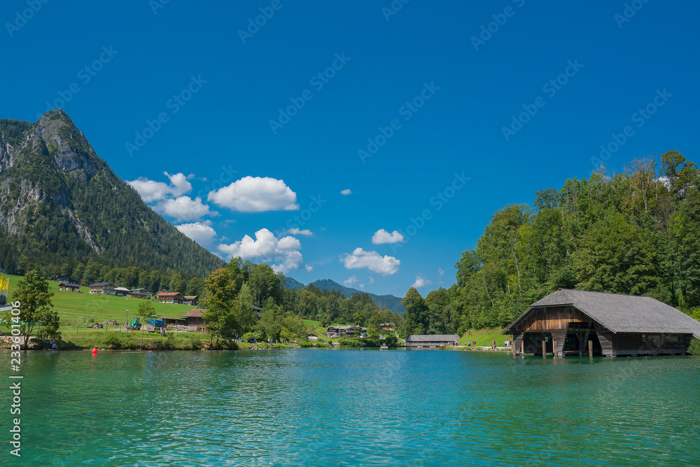 Fototapeta premium Beautiful lake Koningssee and surrounding areas in Germany.