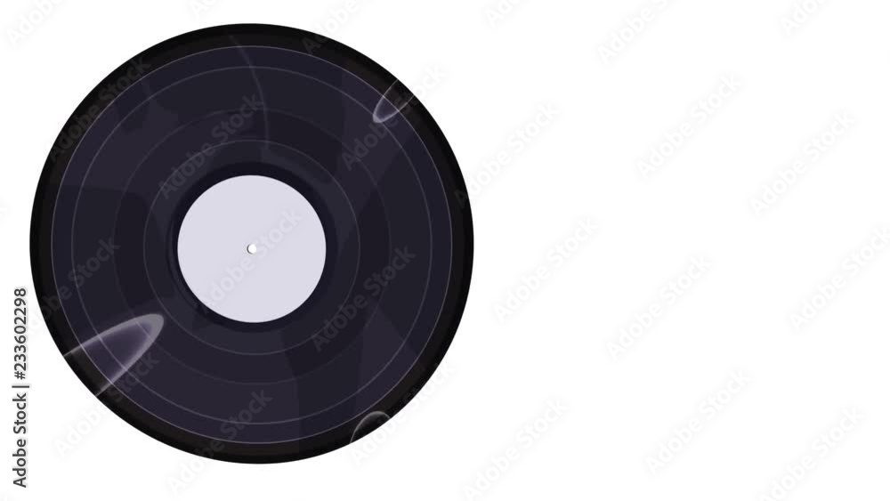vinyl record spinning on a white background close-up