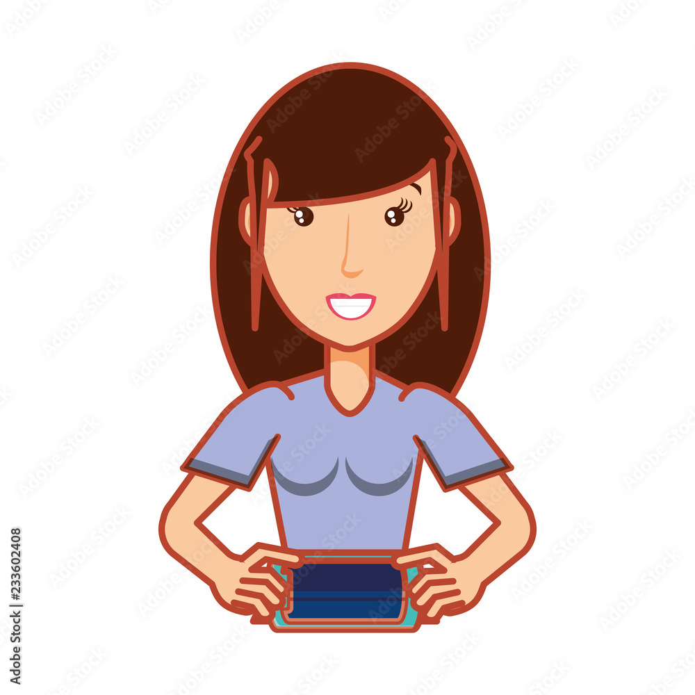 young woman with smartphone device young woman with smartphone device