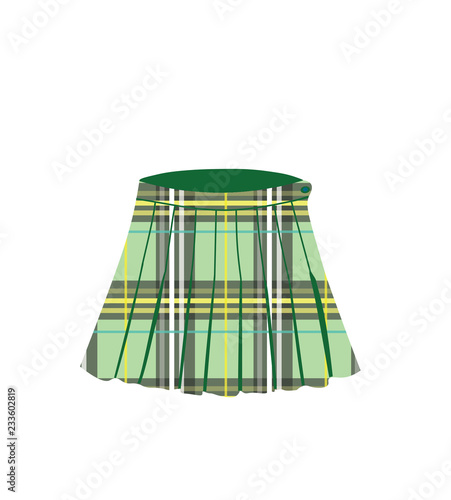 Tartan pattern skirt. vector illustration