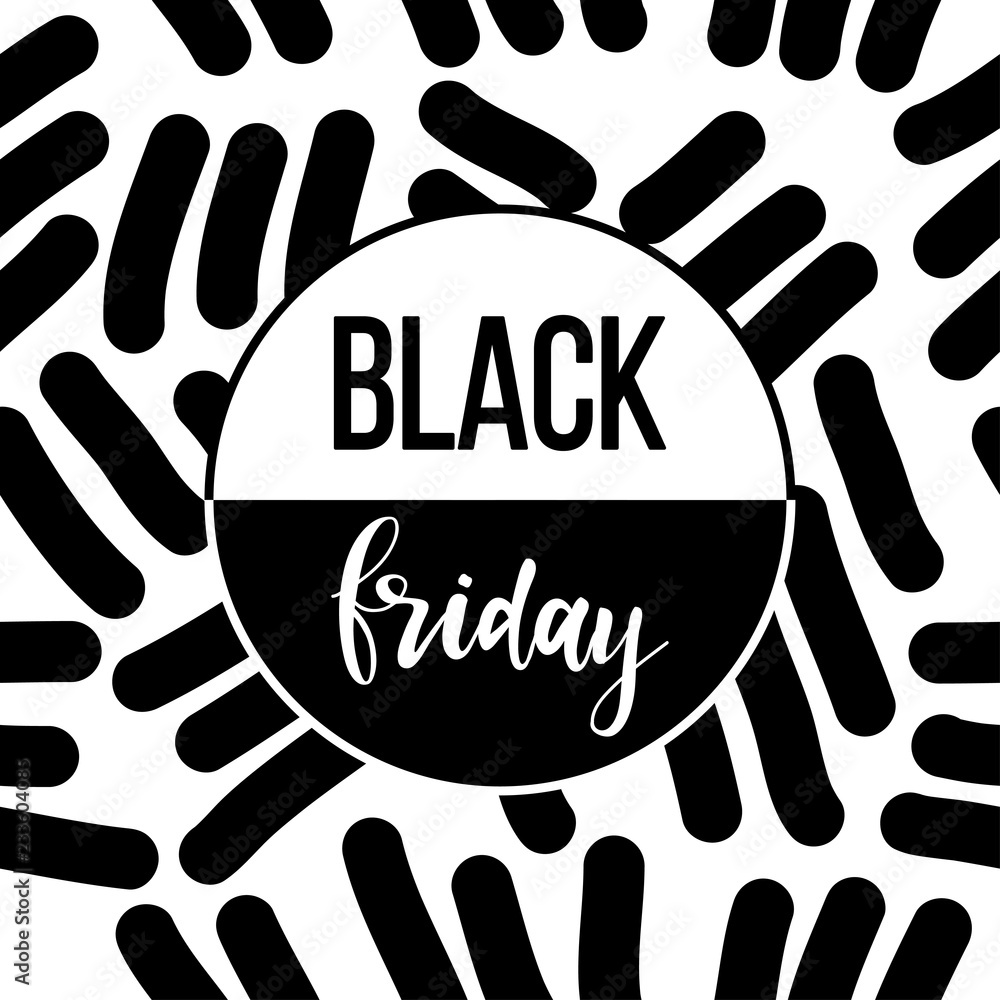 Obraz premium Black friday sale event theme. Abstract black friday pattern background for design shop advertising, market card, party invitation, poster, t shirt, modern web banner etc.