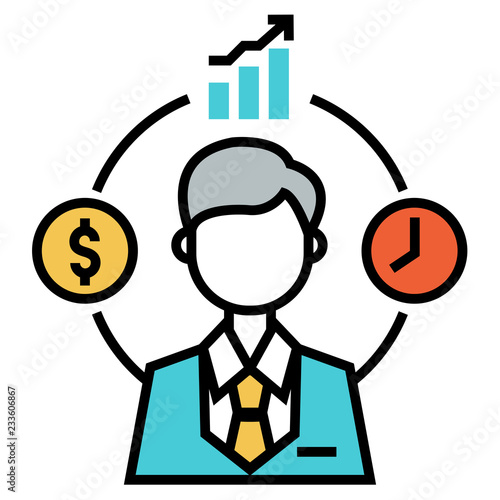 Fund manager FlatOutline illustration